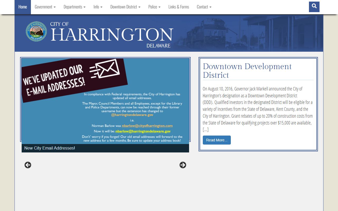 Harrington white pages city official website directory