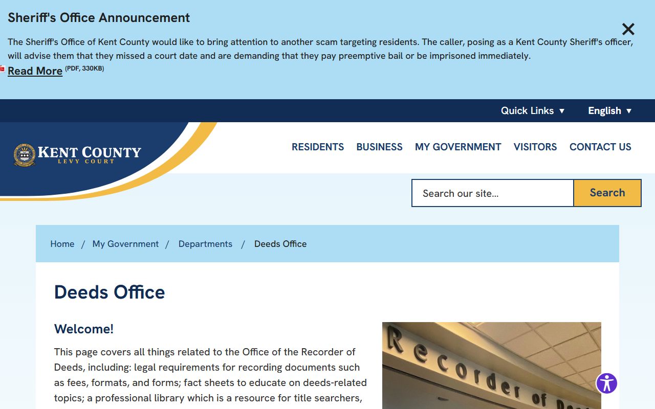 Kent County white pages recorder of deeds land records