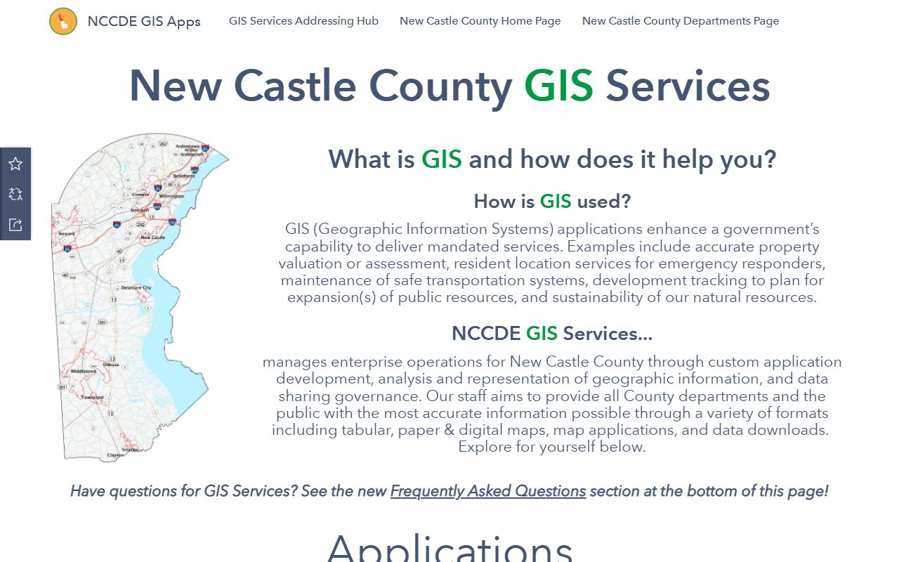 New Castle County white pages GIS mapping and parcel viewer