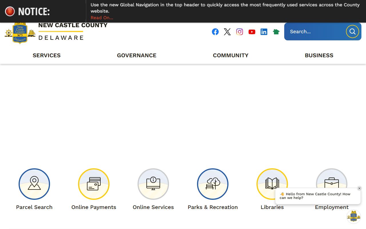 New Castle County white pages official website public records portal