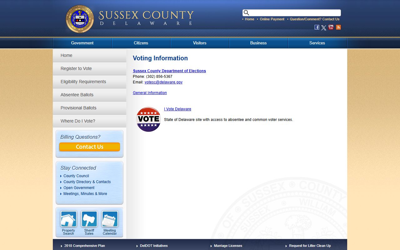 Sussex County white pages department of elections voter lookup