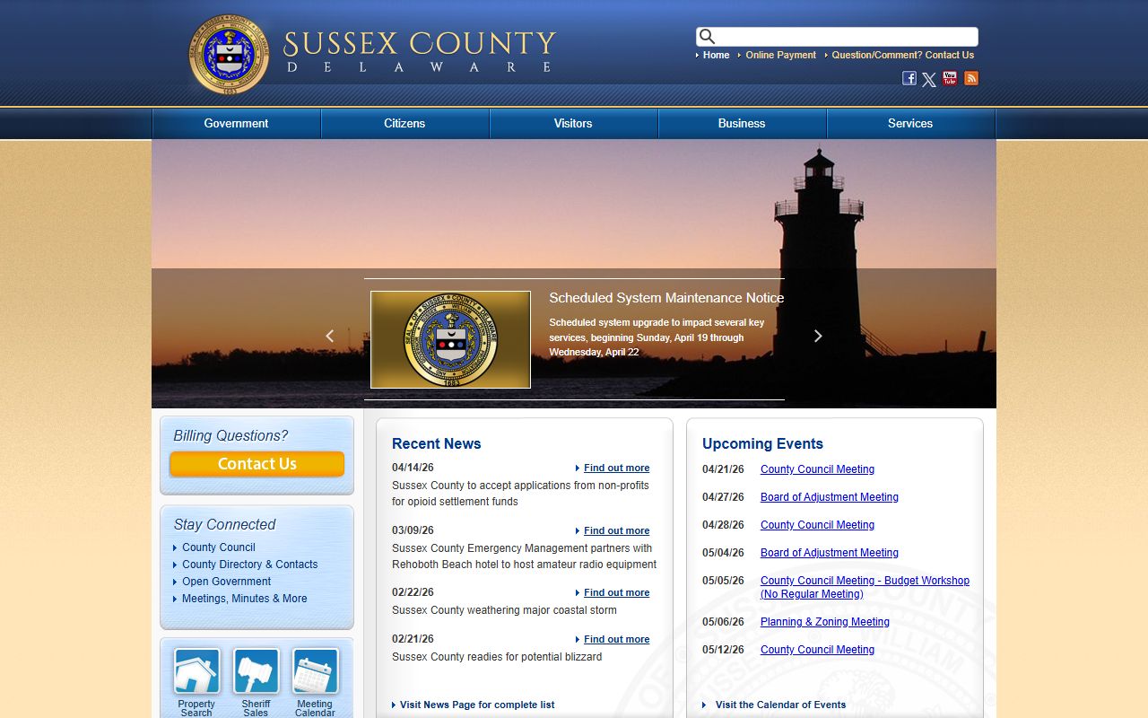 Sussex County white pages official website public records portal