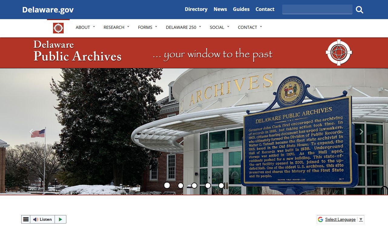 Delaware Public Archives historical white pages directory research